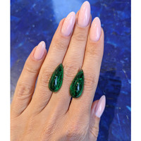 17.18 Ct.Tw.Total Carat Weight Cabochon Emerald Pair from Zambia Life Style