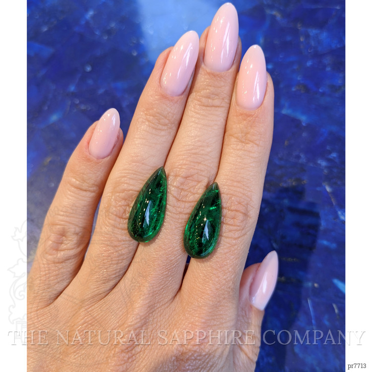 17.18 Ct.Tw. Cabochon Emerald Pair from Zambia