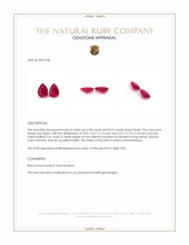 0.67 Ct.Tw.Total Carat Weight Ruby Pair from Mozambique Appraisal