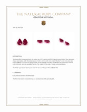 0.62 Ct.Tw.Total Carat Weight Ruby Pair from Mozambique Appraisal