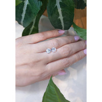 3.10&nbsp;Ct.Tw.Total Carat Weight White Sapphire Pair from Ceylon (Sri Lanka) Life Style