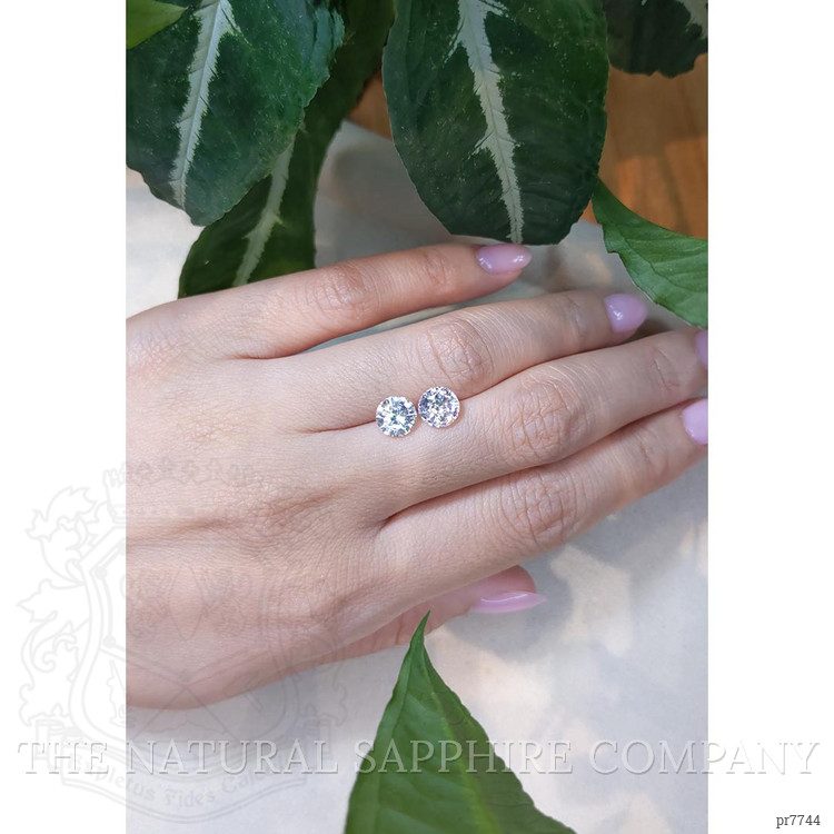 3.10 Ct.Tw. White Sapphire Pair from Ceylon (Sri Lanka)