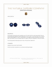 1.16 Ct.Tw.Total Carat Weight Blue Sapphire Pair from Ceylon (Sri Lanka) Appraisal