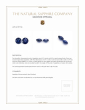 1.88&nbsp;Ct.Tw.Total Carat Weight Blue Sapphire Pair from Ceylon (Sri Lanka) Appraisal