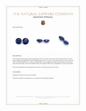 1.88 Ct.Tw.Total Carat Weight Blue Sapphire Pair from Ceylon (Sri Lanka) Appraisal