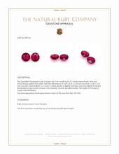 0.93 Ct.Tw.Total Carat Weight Pinkish Red Ruby Pair from Mozambique Appraisal
