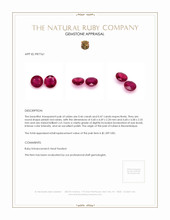 0.93 Ct.Tw.Total Carat Weight Ruby Pair from Mozambique Appraisal