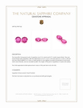 1.53 Ct.Tw.Total Carat Weight Pink Sapphire Pair from Ceylon (Sri Lanka) Appraisal