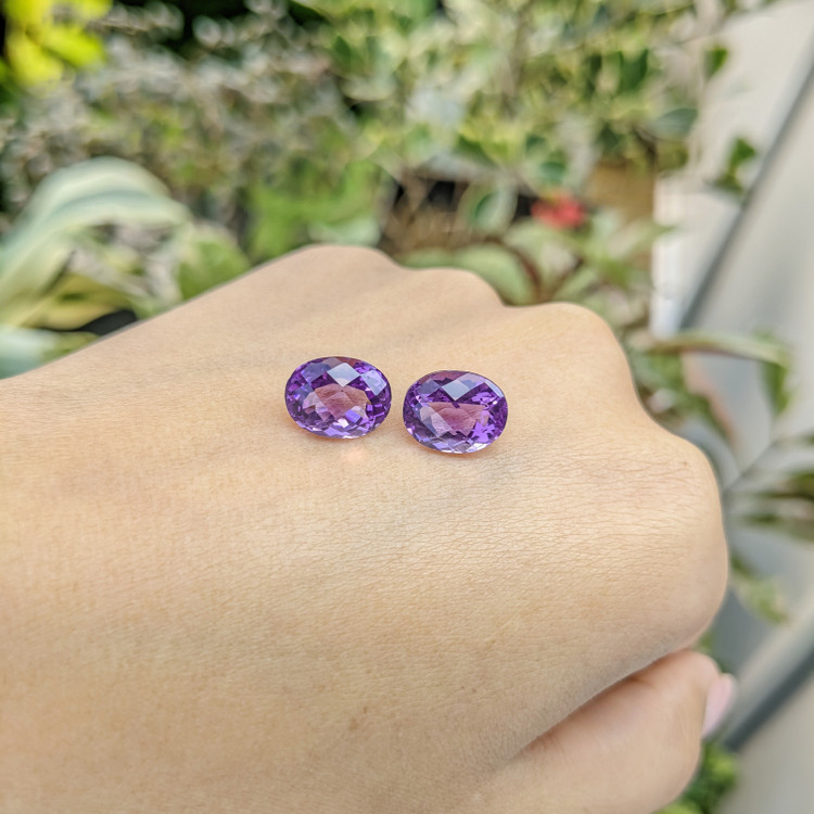 7.78 Ct.Tw. Amethyst Pair from Brazil