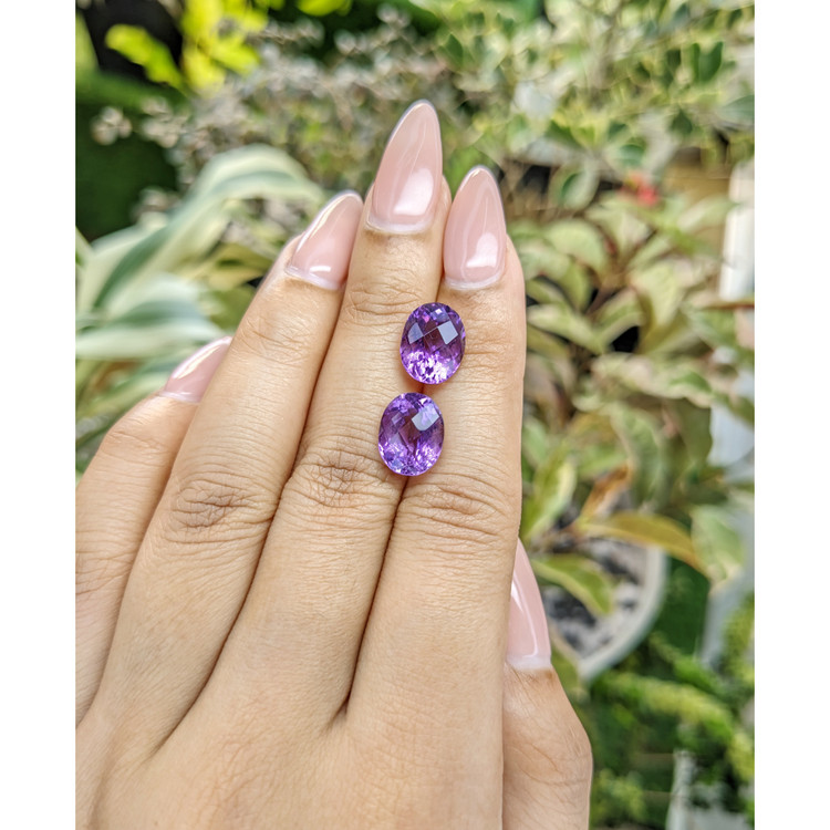 7.78 Ct.Tw. Amethyst Pair from Brazil