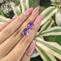 7.57&nbsp;Ct.Tw.Total Carat Weight Amethyst Pair from Brazil Life Style