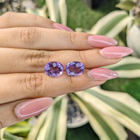 7.57&nbsp;Ct.Tw.Total Carat Weight Amethyst Pair from Brazil Life Style