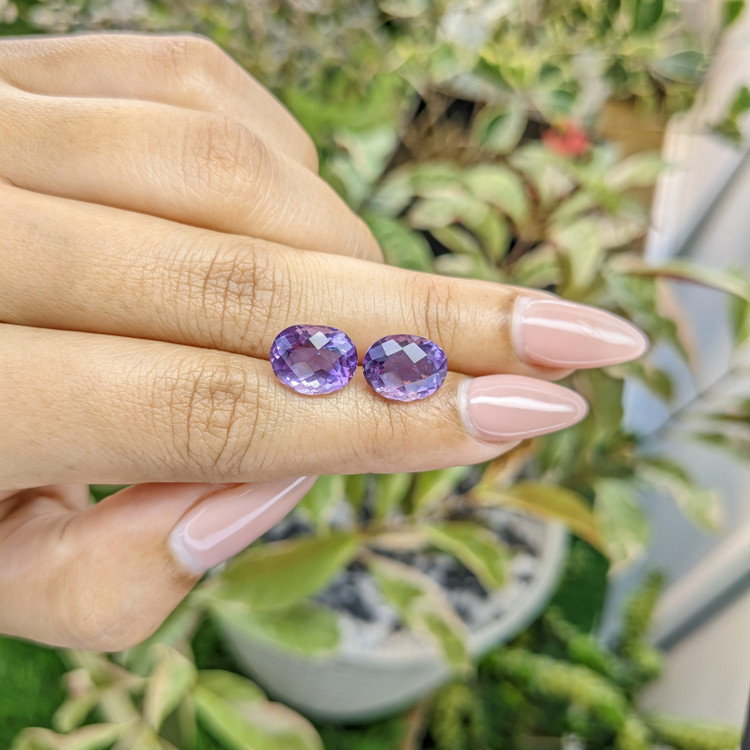 7.62 Ct.Tw. Amethyst Pair from Brazil