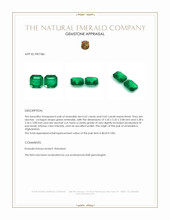 1.27 Ct.Tw.Total Carat Weight Emerald Pair from Afghanistan Appraisal