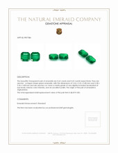 1.27 Ct.Tw.Total Carat Weight Emerald Pair from Afghanistan Appraisal
