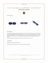 1.26 Ct.Tw.Total Carat Weight Blue Sapphire Pair from Ceylon (Sri Lanka) Appraisal