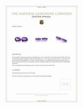 6.19 Ct.Tw.Total Carat Weight Purple Amethyst Pair from Australia Appraisal