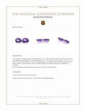 6.19 Ct.Tw.Total Carat Weight Amethyst Pair from Australia Appraisal