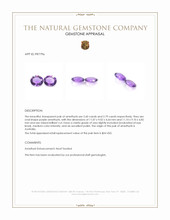 5.39 Ct.Tw.Total Carat Weight Purple Amethyst Pair from Australia Appraisal