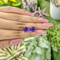 6.56 Ct.Tw.Total Carat Weight Amethyst Pair from Australia Life Style