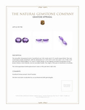 5.32 Ct.Tw.Total Carat Weight Purple Amethyst Pair from Australia Appraisal