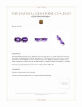 6.11 Ct.Tw.Total Carat Weight Purple Amethyst Pair from Australia Appraisal