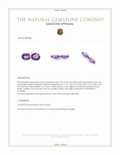5.59 Ct.Tw.Total Carat Weight Purple Amethyst Pair from Australia Appraisal