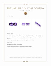6.05 Ct.Tw.Total Carat Weight Purple Amethyst Pair from Australia Appraisal