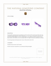 6.11 Ct.Tw.Total Carat Weight Amethyst Pair from Australia Appraisal