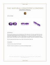 6.18 Ct.Tw.Total Carat Weight Purple Amethyst Pair from Australia Appraisal