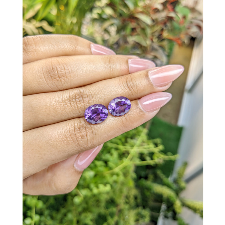 6.29 Ct.Tw. Amethyst Pair from Uruguay