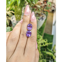 6.29 Ct.Tw.Total Carat Weight Amethyst Pair from Uruguay Life Style