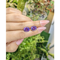 6.41 Ct.Tw.Total Carat Weight Amethyst Pair from Uruguay Life Style
