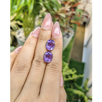 6.30 Ct.Tw.Total Carat Weight Amethyst Pair from Uruguay Life Style