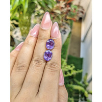 6.34 Ct.Tw.Total Carat Weight Amethyst Pair from Uruguay Life Style