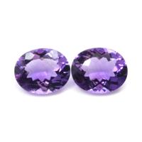 5.72 Ct.Tw.Total Carat Weight Amethyst Pair from Uruguay Video
