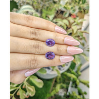 5.67 Ct.Tw.Total Carat Weight Amethyst Pair from Uruguay Life Style