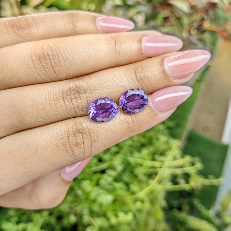 5.73 Ct.Tw. Amethyst Pair from Uruguay