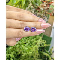 5.73 Ct.Tw.Total Carat Weight Amethyst Pair from Uruguay Life Style