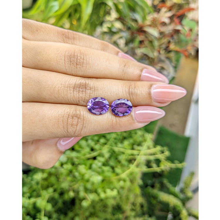 5.73 Ct.Tw. Amethyst Pair from Uruguay