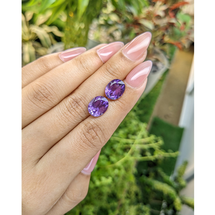 5.73 Ct.Tw. Amethyst Pair from Uruguay