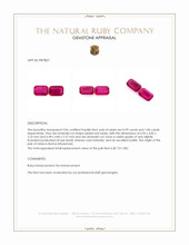 1.99 Ct.Tw.Total Carat Weight Ruby Pair from Burma (Myanmar) Appraisal