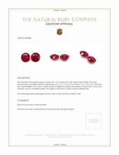 4.03 Ct.Tw.Total Carat Weight Ruby Pair from Burma (Myanmar) Appraisal
