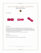 1.74 Ct.Tw.Total Carat Weight Ruby Pair from Burma (Myanmar) Appraisal