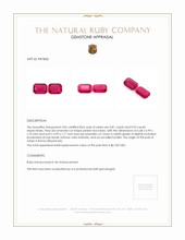 1.74 Ct.Tw.Total Carat Weight Ruby Pair from Burma (Myanmar) Appraisal