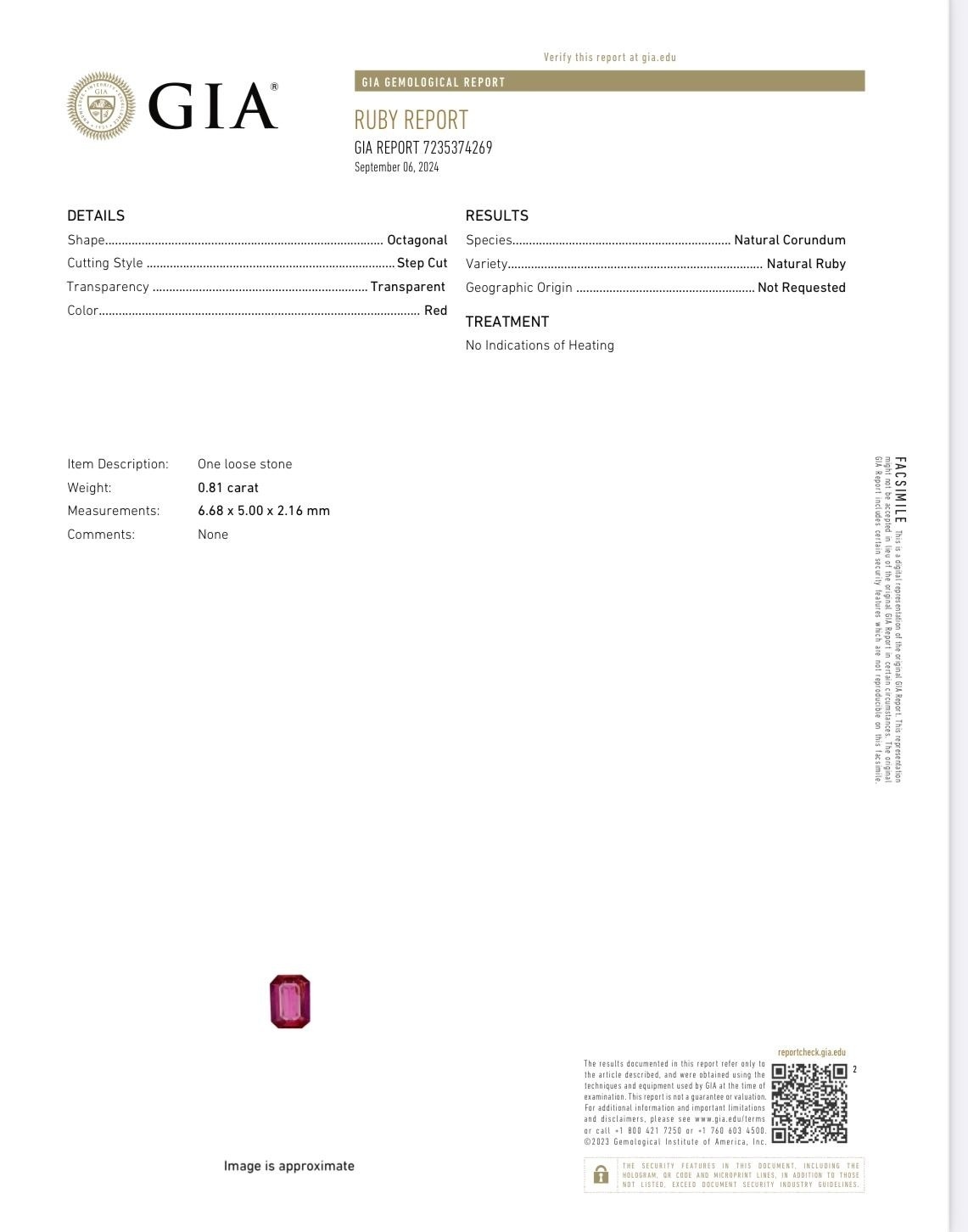 1.74 Ct.Tw. Ruby Pair from Burma (Myanmar)