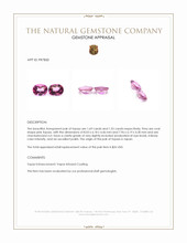 3.24 Ct.Tw.Total Carat Weight Pink Topaz Pair from Japan Appraisal
