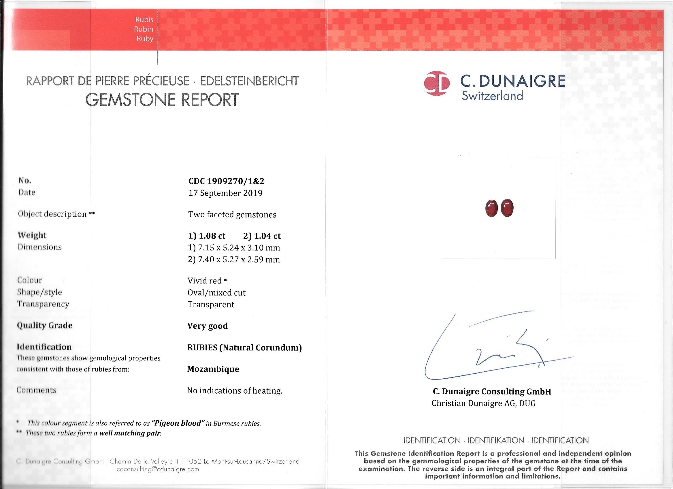 2.12 Ct.Tw. Ruby Pair from Mozambique