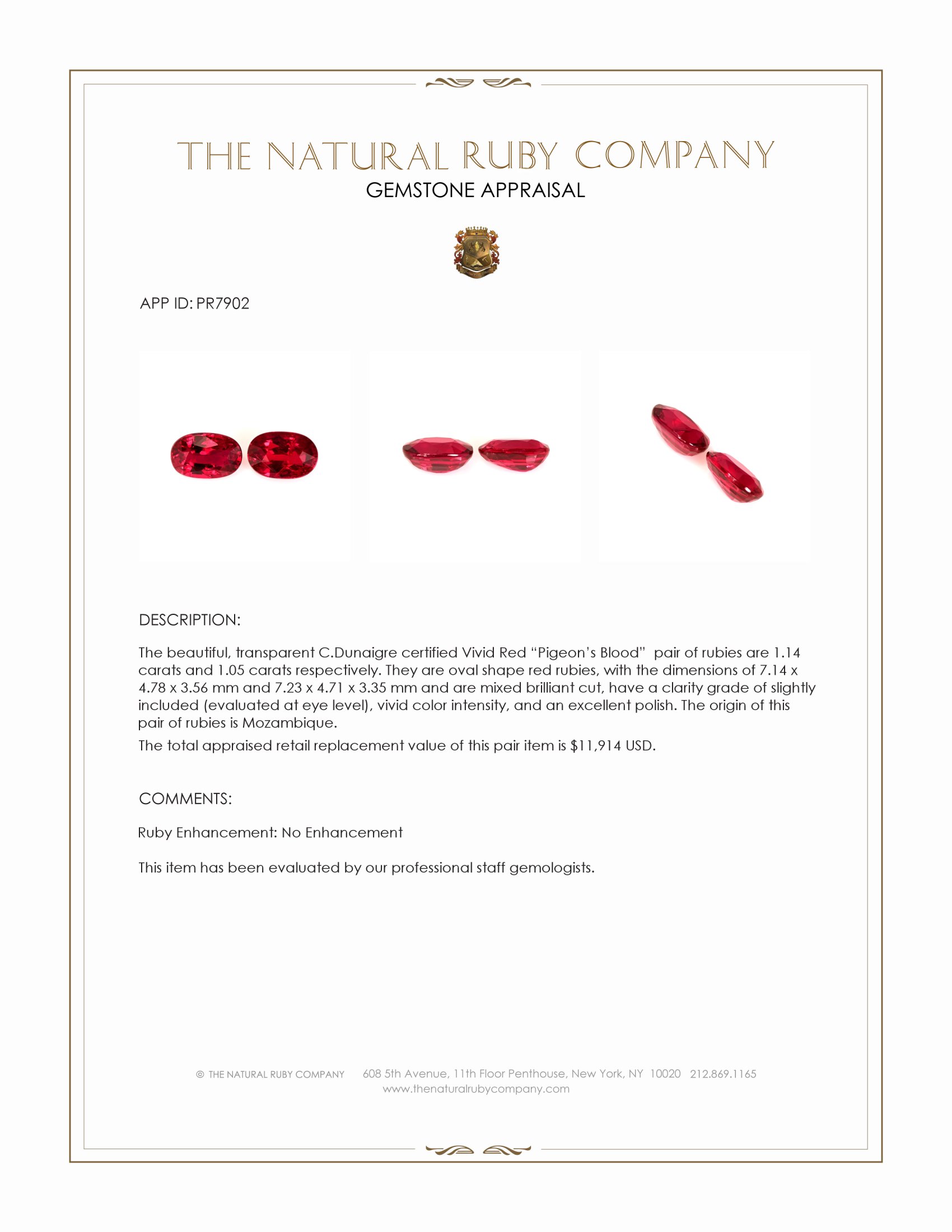 2.19 Ct.Tw. Ruby Pair from Mozambique