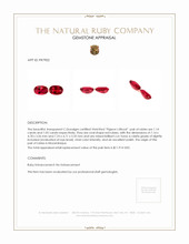 2.19 Ct.Tw.Total Carat Weight Ruby Pair from Mozambique Appraisal